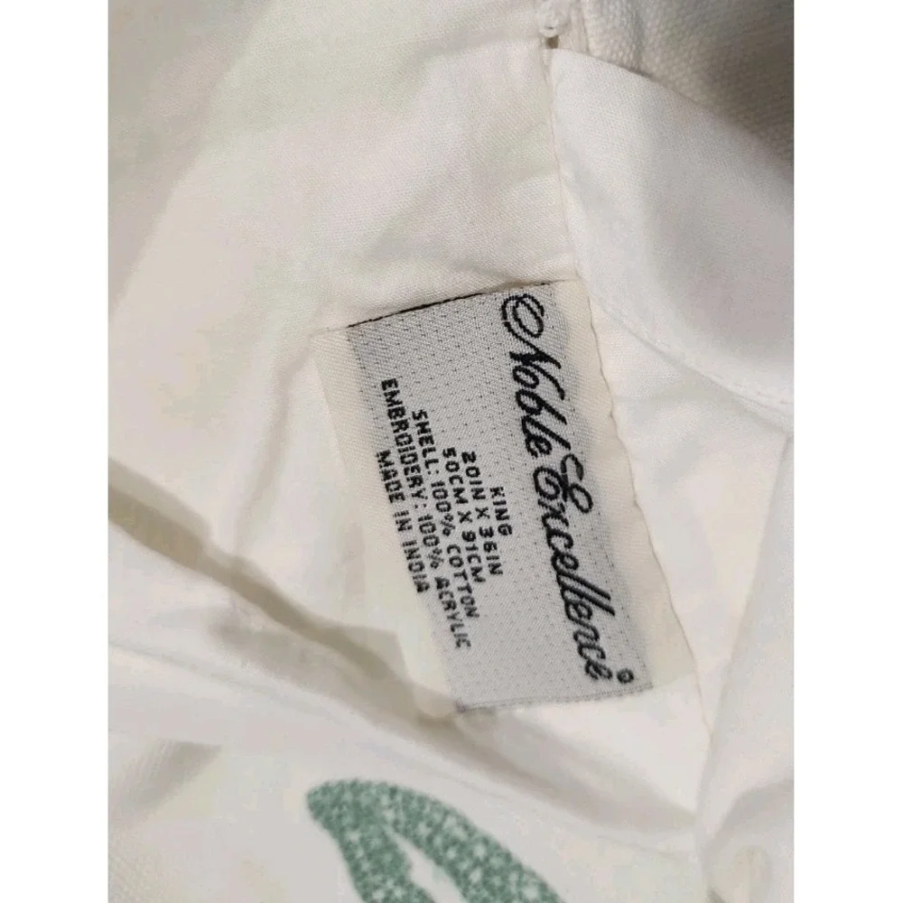 2/ Embroidered King Shams Noble Excellence Off-White Jacobian Floral Crewel